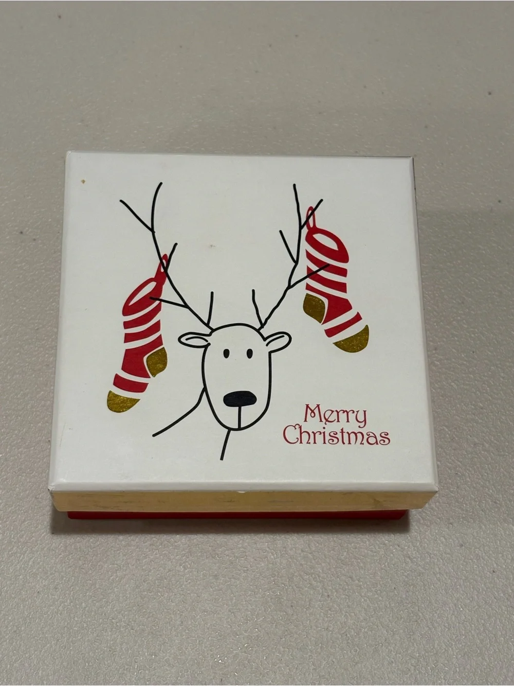 Holiday Reindeer Porcelain Costers- White (Set of 4)